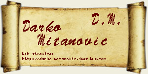 Darko Mitanović vizit kartica